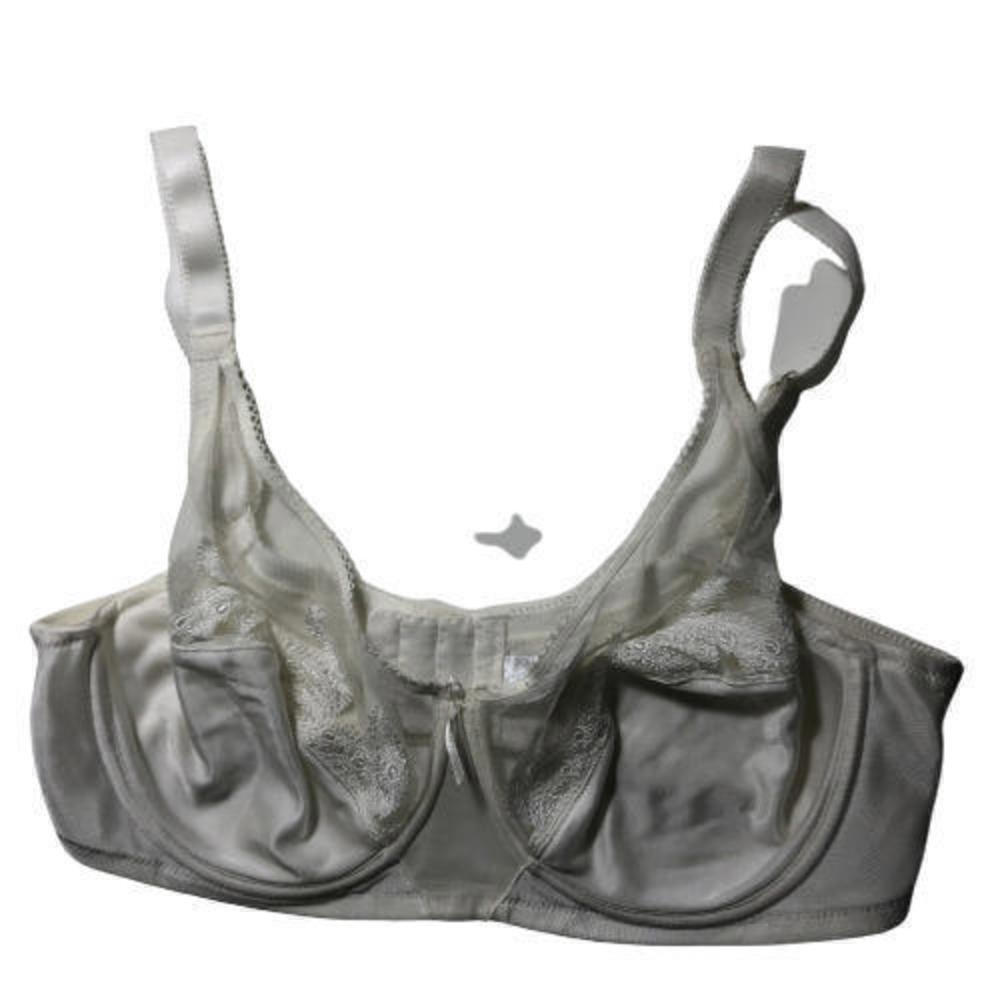 #4082 Wacoal White Feather Embroidery Full Coverage Underwire Bra 36D